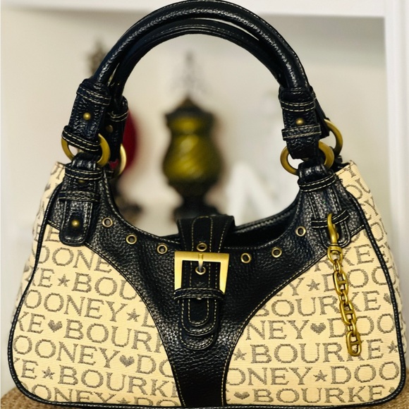 Dooney & Bourke Handbags - Dooney & Bourke Black and Tan Shoulder Bag